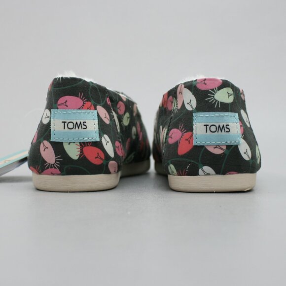 TOMS Ladies 8 Alpargata Glow in the Dark Christmas Tree Lights Shoes - 10017521 - Picture 4 of 10